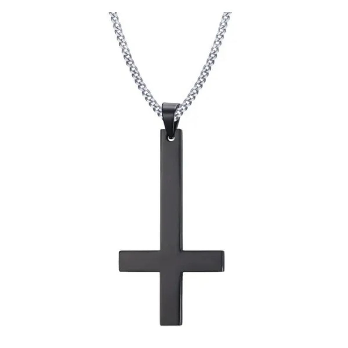 GENERICO - Collar De Cruz Invertido Black Hombre Mujer Moda 2022