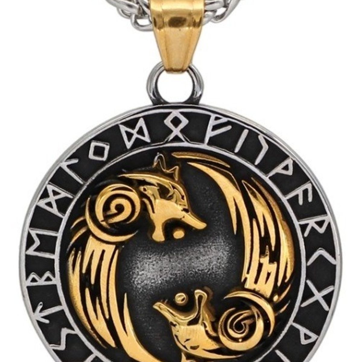 GENERICO - Collar Vikingo Runas Vegvisir Wolf Hombre Mujer Moda 2022
