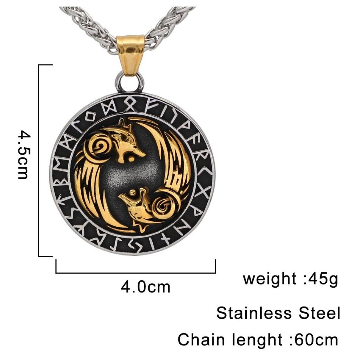 GENERICO - Collar Vikingo Runas Vegvisir Wolf Hombre Mujer Moda 2022