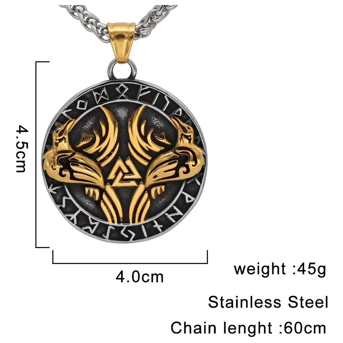 GENERICO - Collar Vikingo Valknut Vegvisir Crow Hombre Mujer Moda