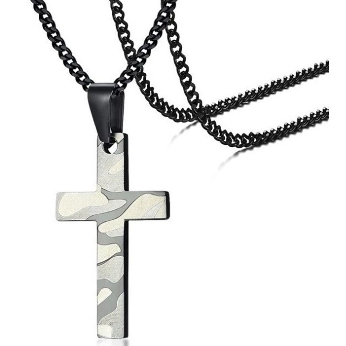 GENERICO - Collar Cruz Militar Black Hombre Mujer Moda Masculina 2022