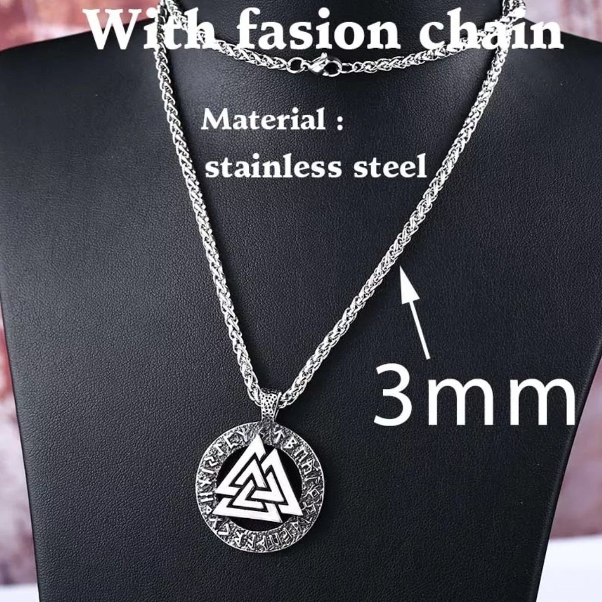 GENERICO - Collar Triangulo Nordico Vikingo Hombre Moda 2019