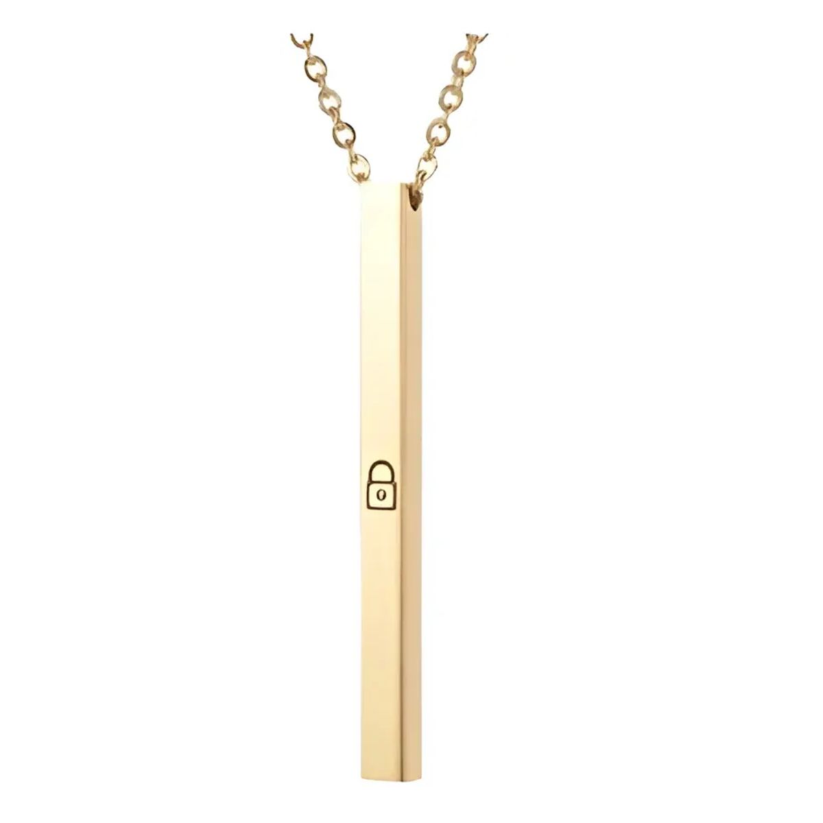 GENERICO - Collar Cubico Candado Silver Gold Space Hombre Mujer Moda