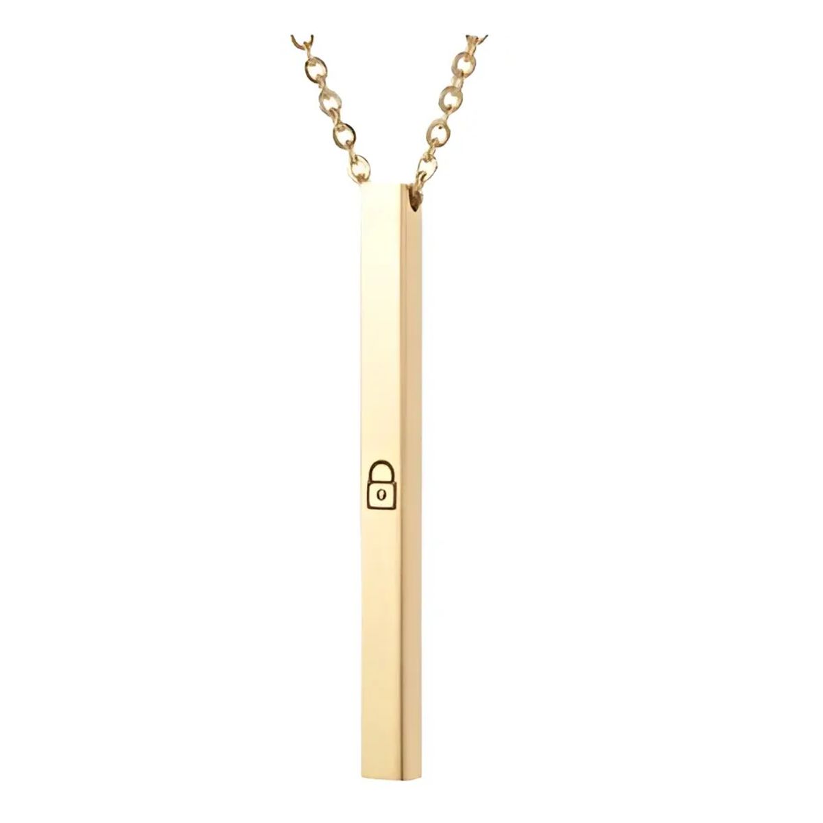 GENERICO - Collar Cubico Candado Silver Gold Space Hombre Mujer Moda