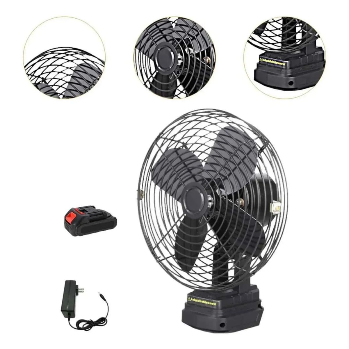 MOVI - VENTILADOR 5 ASPAS CON BATERIA Y CARGADOR