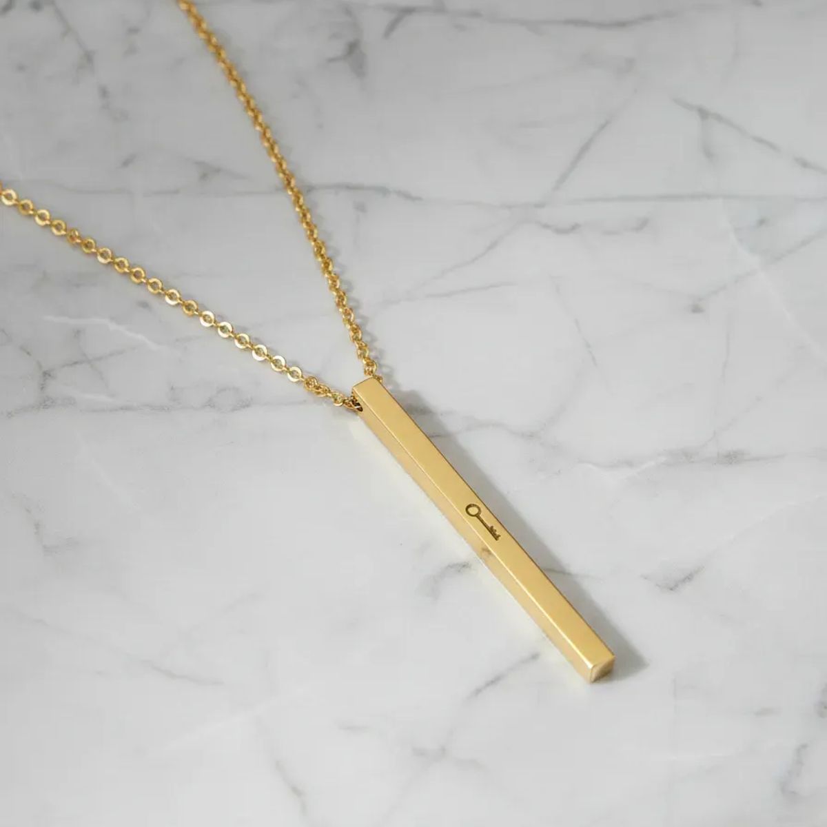 GENERICO - Collar Cubico Llave Gold Space Hombre Mujer Moda