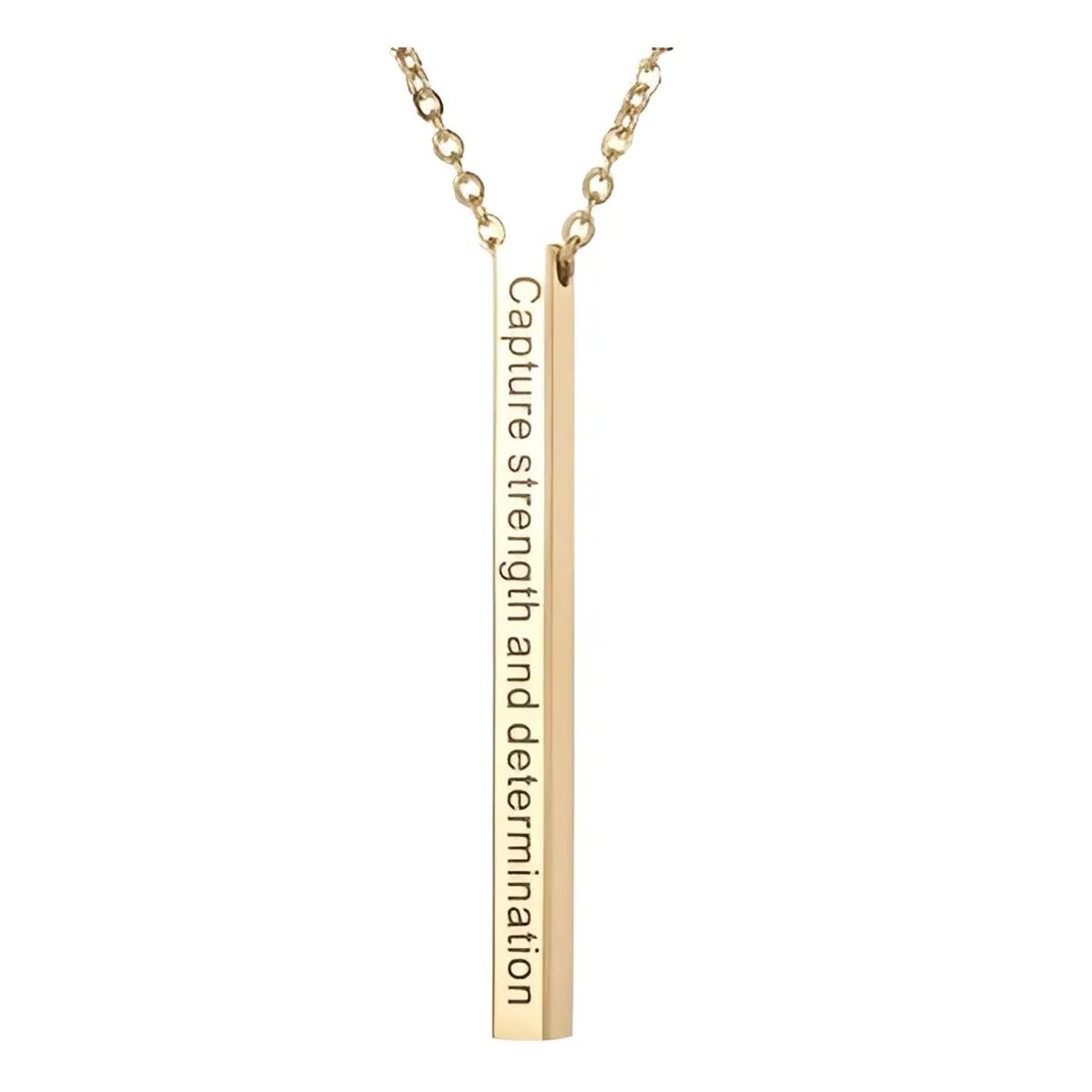 GENERICO - Collar Cubico Fuerza Y Determinacion Gold Hombre Mujer Moda