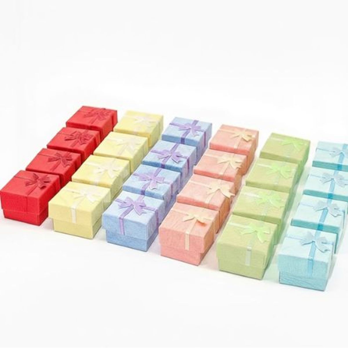 GENERICO - Caja Para Joyas Anillo Colores Pastel 24 Unidades