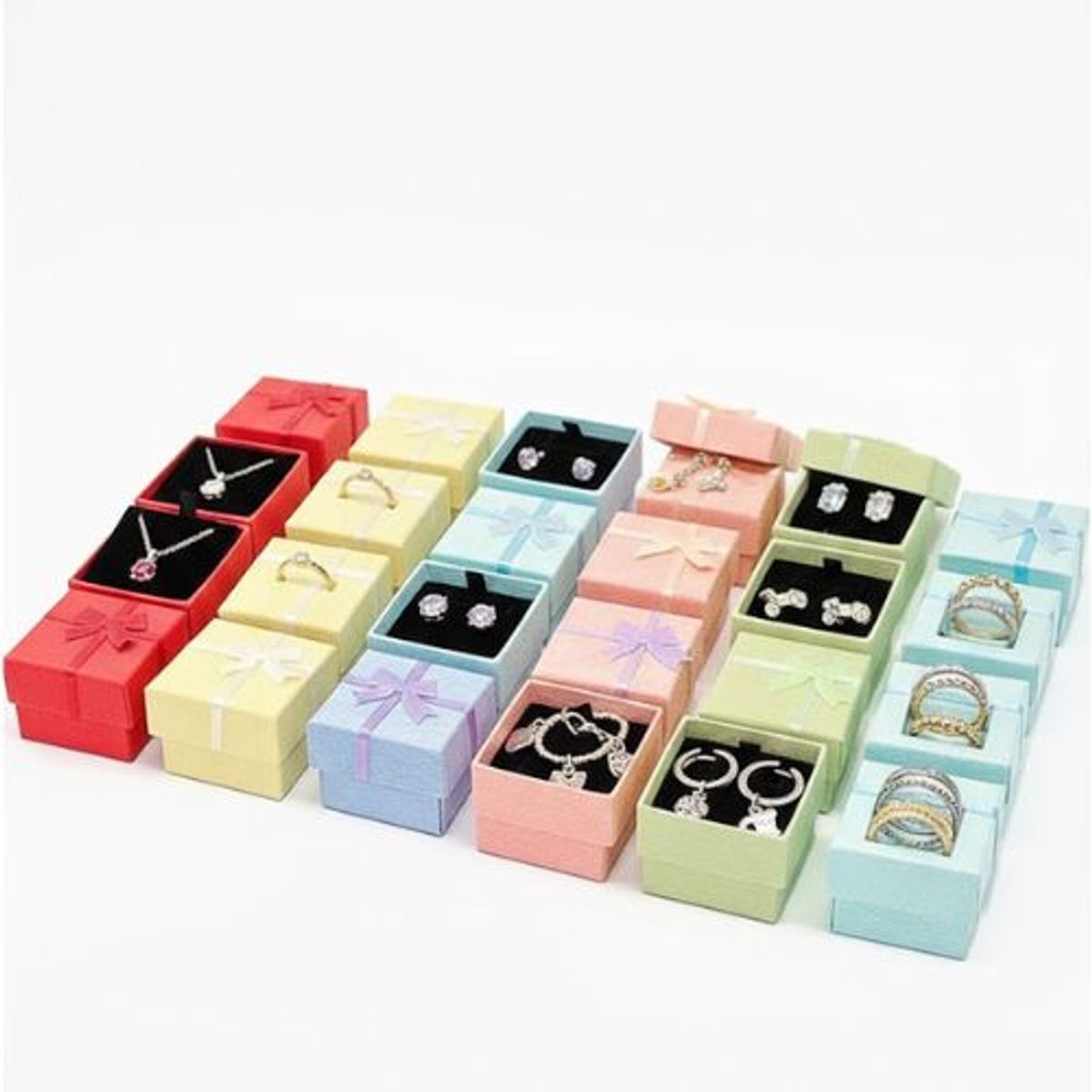 GENERICO - Caja Para Joyas Anillo Colores Pastel 24 Unidades