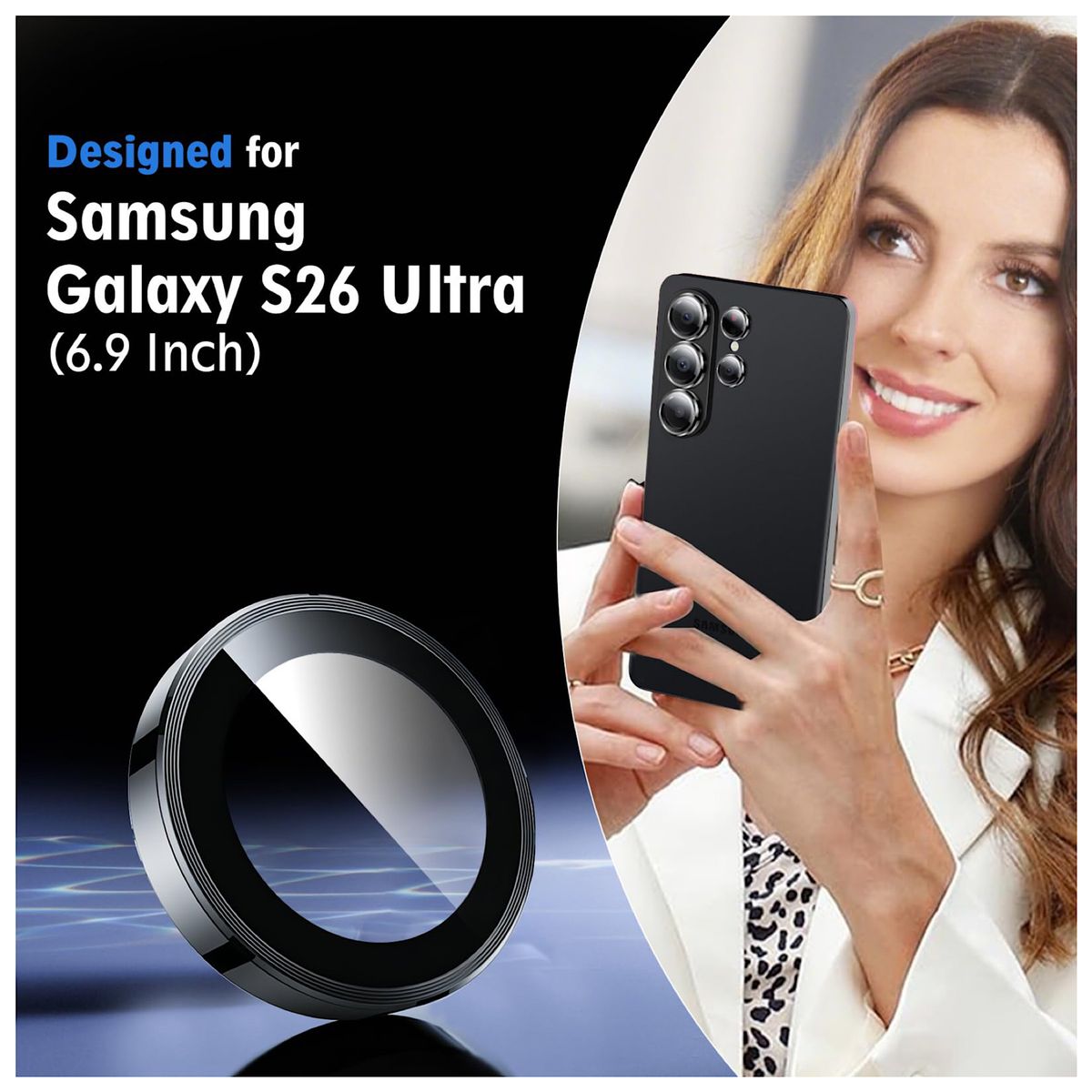 GENERICO - Protector de Lentes Camara Para Samsung S26 Ultra - Negro