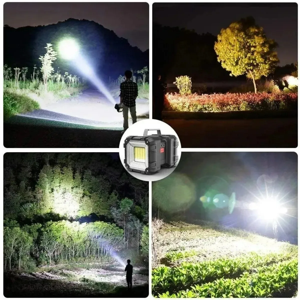 GENERICO - Linterna De Reflector Led Recargable Súper Potente Negro