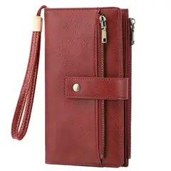 LUKOVEE - Billetera Tarjetero Cuero Mujer Minimalista Con Rfid