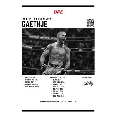 Imagen 2 del producto Cuadro de Justin Gaethje UFC IV Peleador MMA + Marco