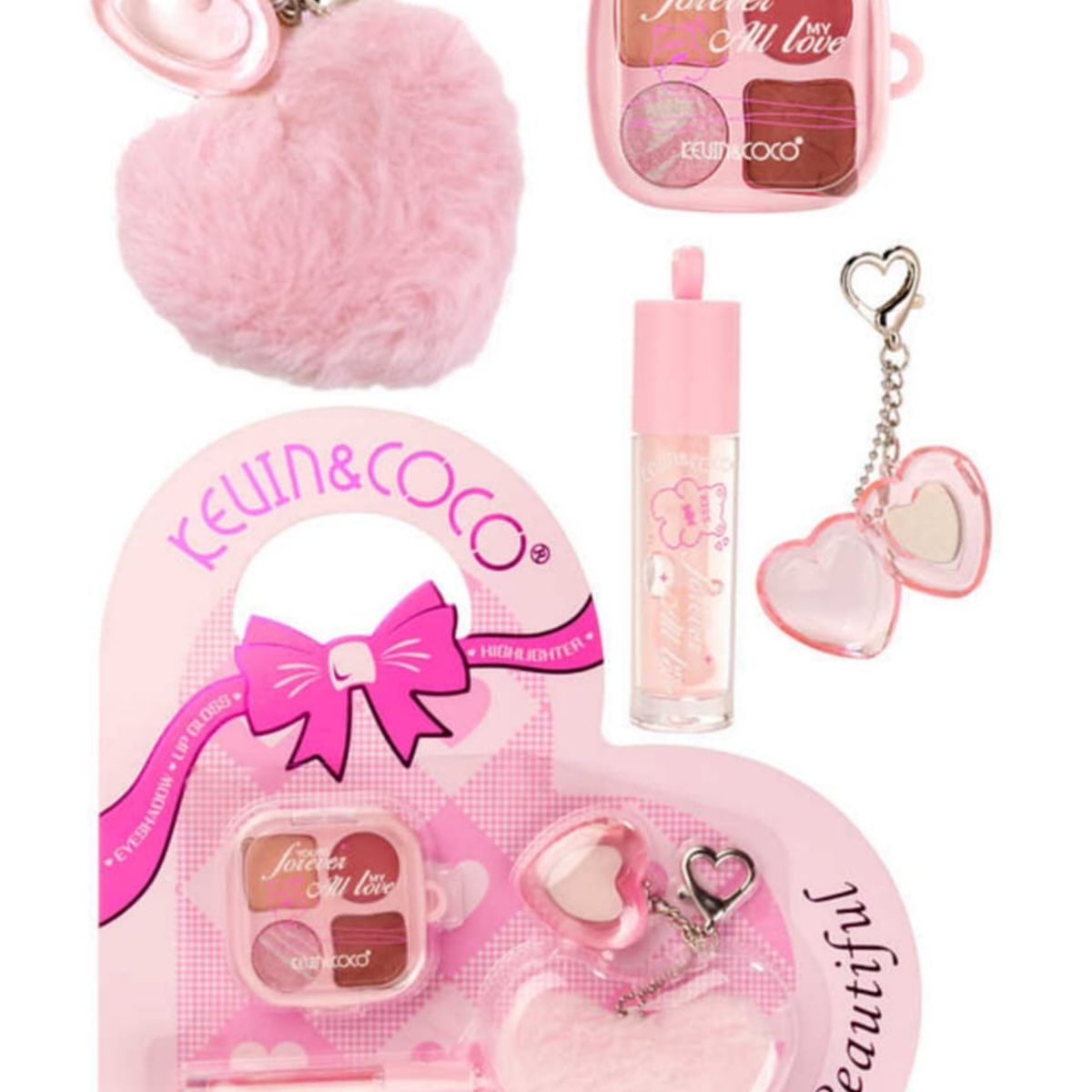 GENERICO - Sombra De Ojos Kevin & Coco Set Maquillaje Premium  Corazón Set Regalo San Valentín
