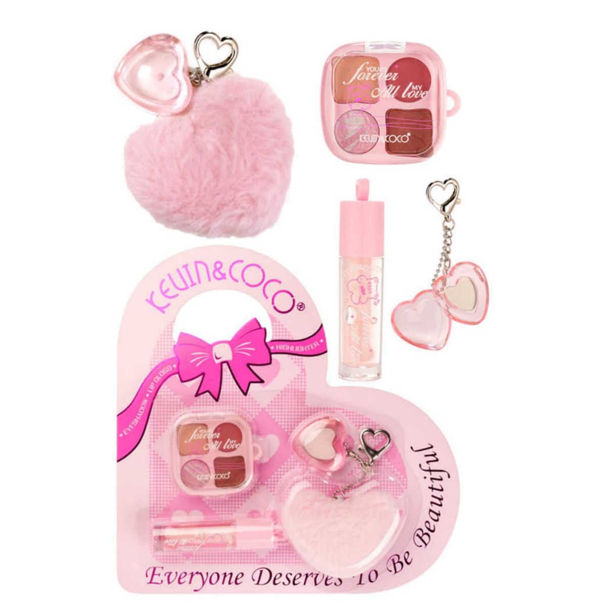 GENERICO - Sombra De Ojos Kevin & Coco Set Maquillaje Premium  Corazón Set Regalo San Valentín