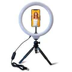 IRM - Aro de luz USB 26cm Con tripode arana de mesa