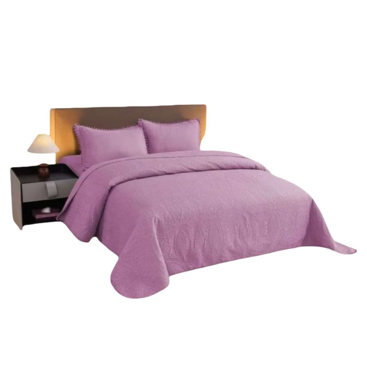 GENERICO - Cubrecama con pompones king-super king