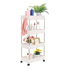 IRM - Carrito organizador bano 4 niveles con ruedas multifuncional