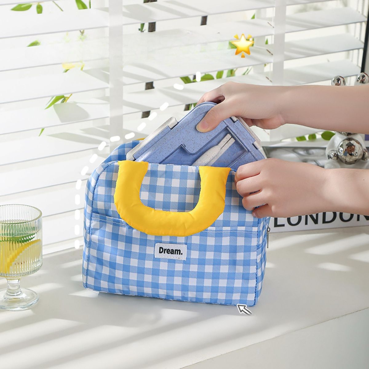 TIOZONEY - Bolsa térmica de lonchera - Marrón