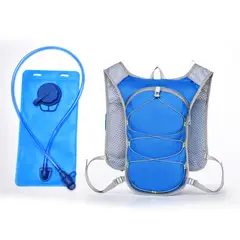 TIOZONEY - Mochila para bicicleta y bolsa de agua de 2 litros Azul.