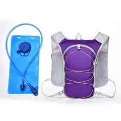 TIOZONEY - Mochila para bicicleta y bolsa de agua de 2 litros Morado