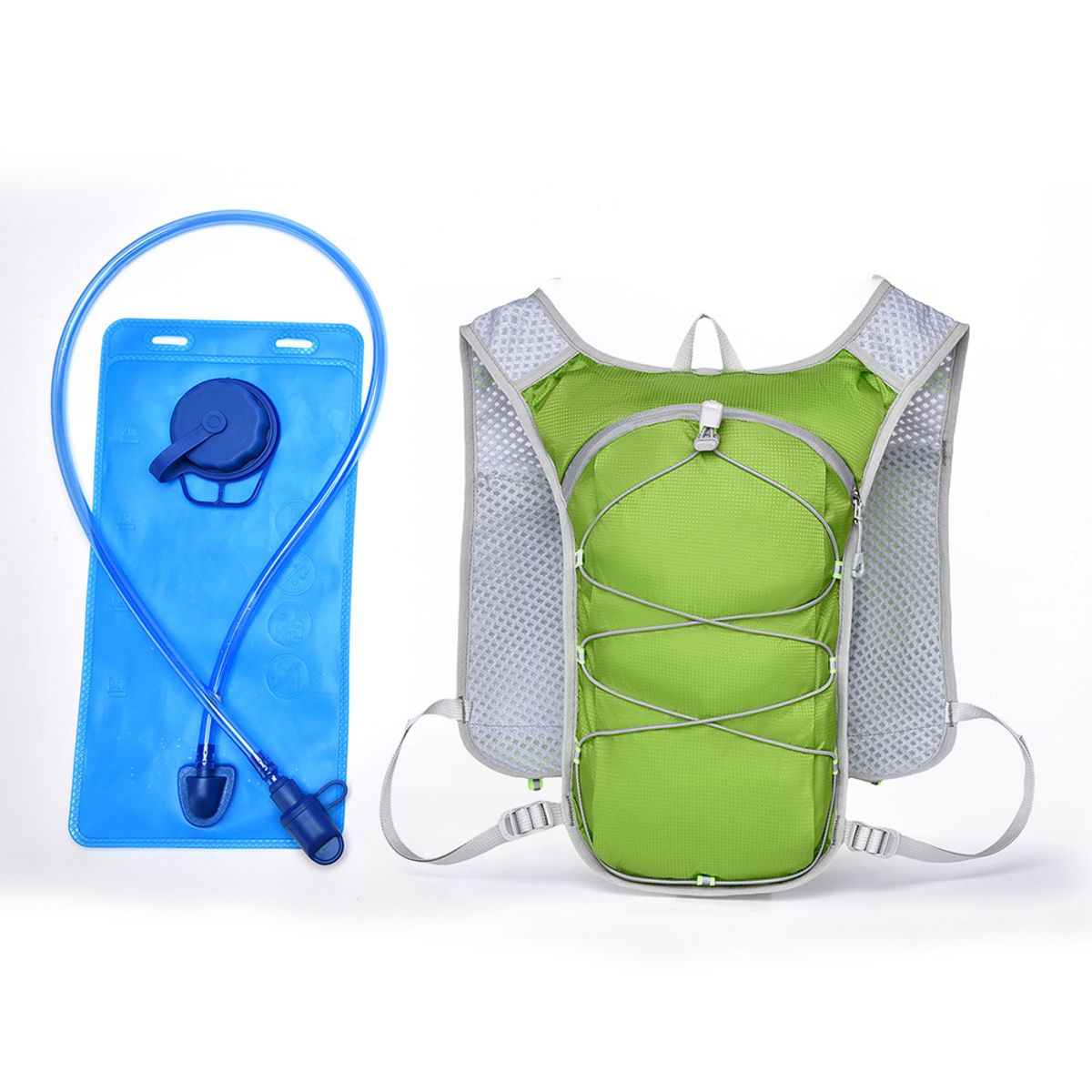 TIOZONEY - Mochila para ciclismo y bolsa de hidratación de 2 litros  Verde