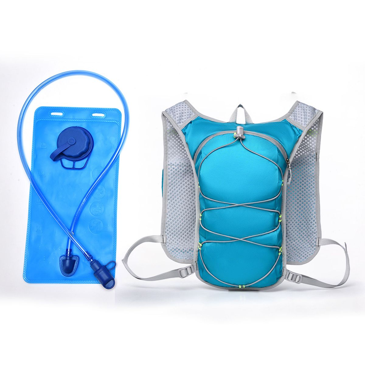 TIOZONEY - Mochila para bicicleta y bolsa de agua de 2 litros  Azul