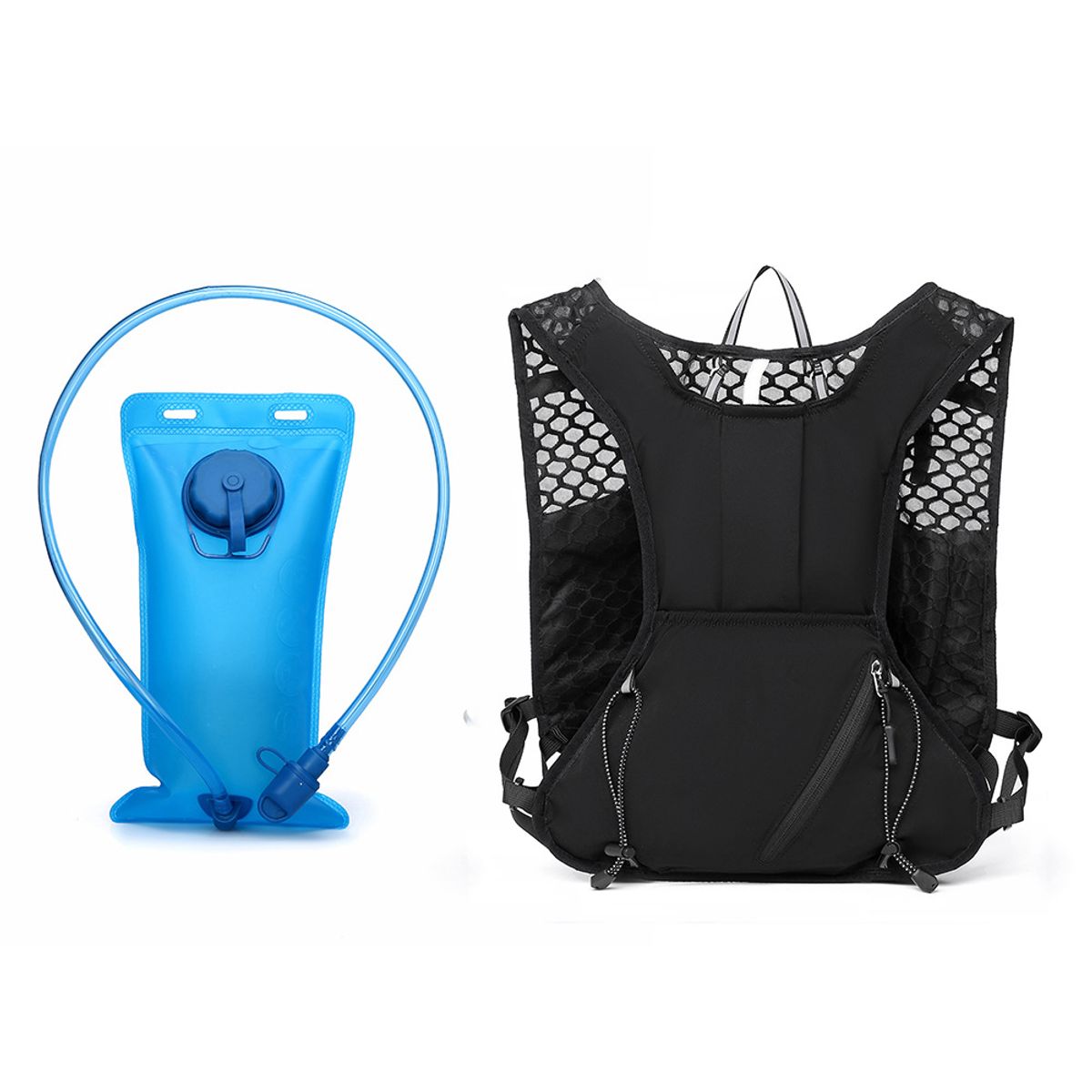 TIOZONEY - Mochila para bicicleta y bolsa de agua de 2 litros  Negro