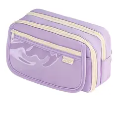 TIOZONEY - Estuche transparente de gran capacidad-Morado