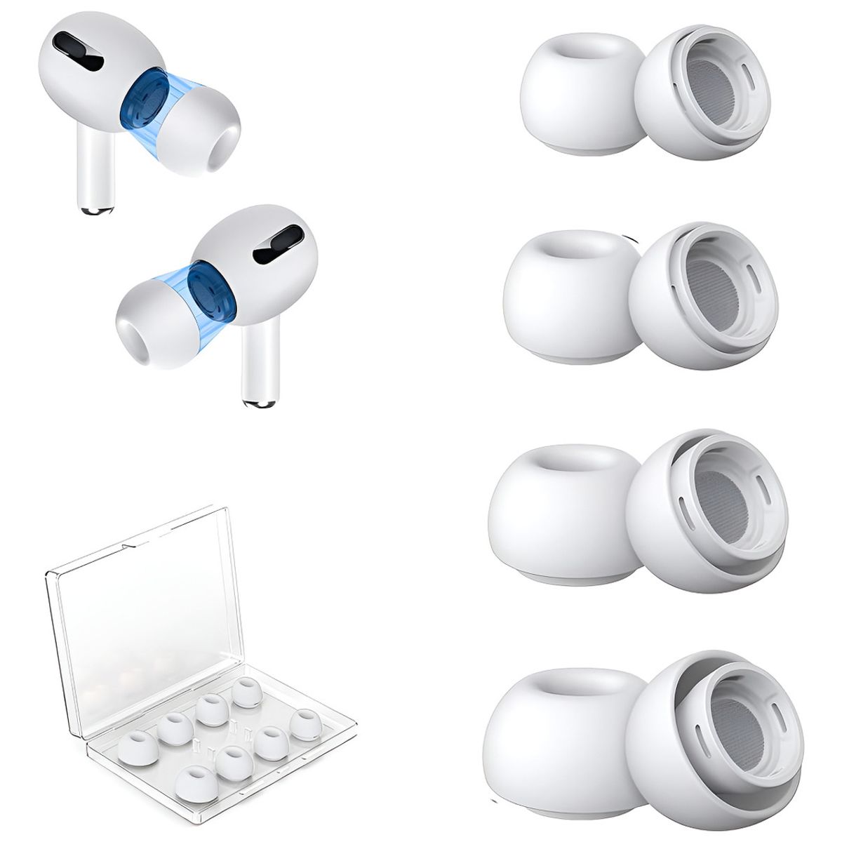 GENERICO - Almohadilla De Repuesto 4 Pares Compatible AirPods Pro