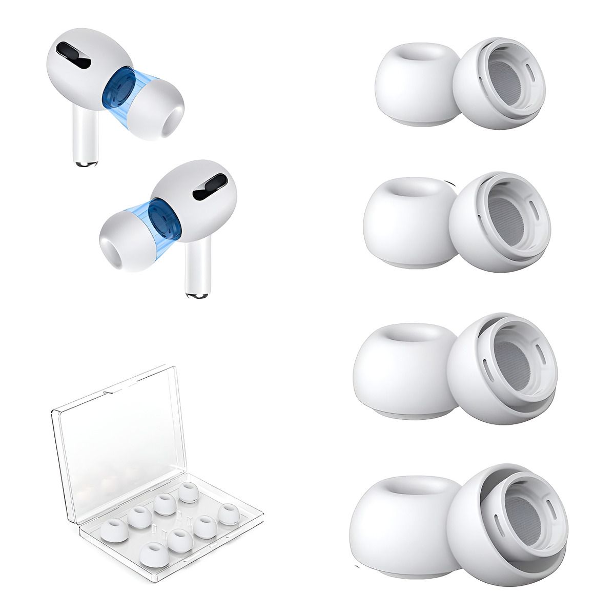 GENERICO - Almohadilla De Repuesto 4 Pares Compatible AirPods Pro