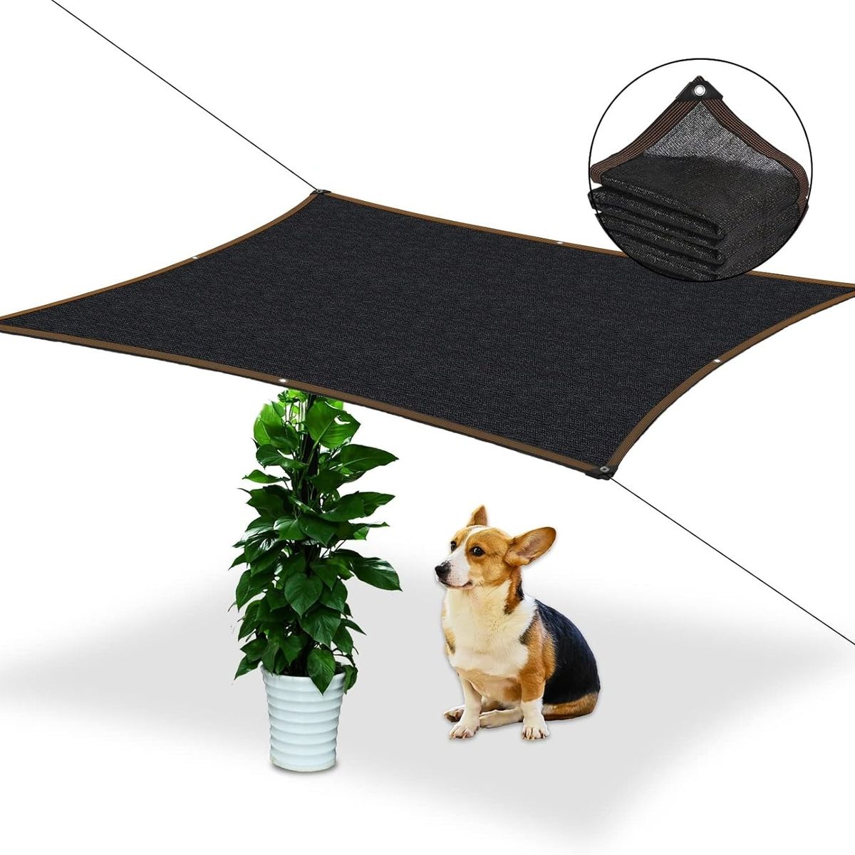 KUANGYE - Toldo Rectangular 3x4M Sombra Cubierta Terraza Jardin Terraza Lona De Malla Tasa De Sombreado 90%