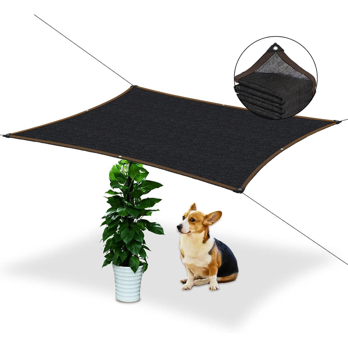 KUANGYE - Toldo Rectangular 3x4M Sombra Cubierta Terraza Jardin Terraza Lona De Malla Tasa De Sombreado 90%