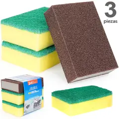 AILEDA - Esponja De Limpieza Cocina Espuma Lisa X 2u + 1 Esponja Mágica Cocina