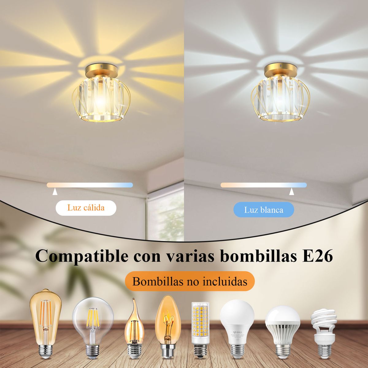 AIZO - Set de 2 Estructuras de Acento en Cristal y Metal Negro