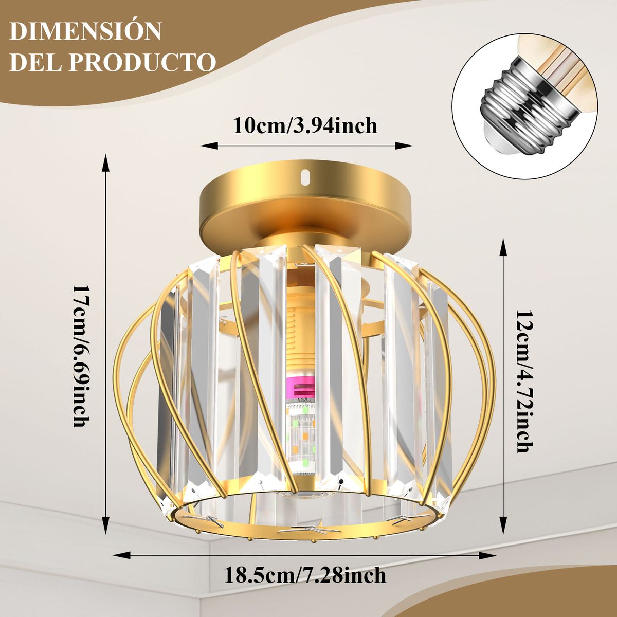 AIZO - Set de 2 Estructuras de Acento en Cristal y Metal Negro