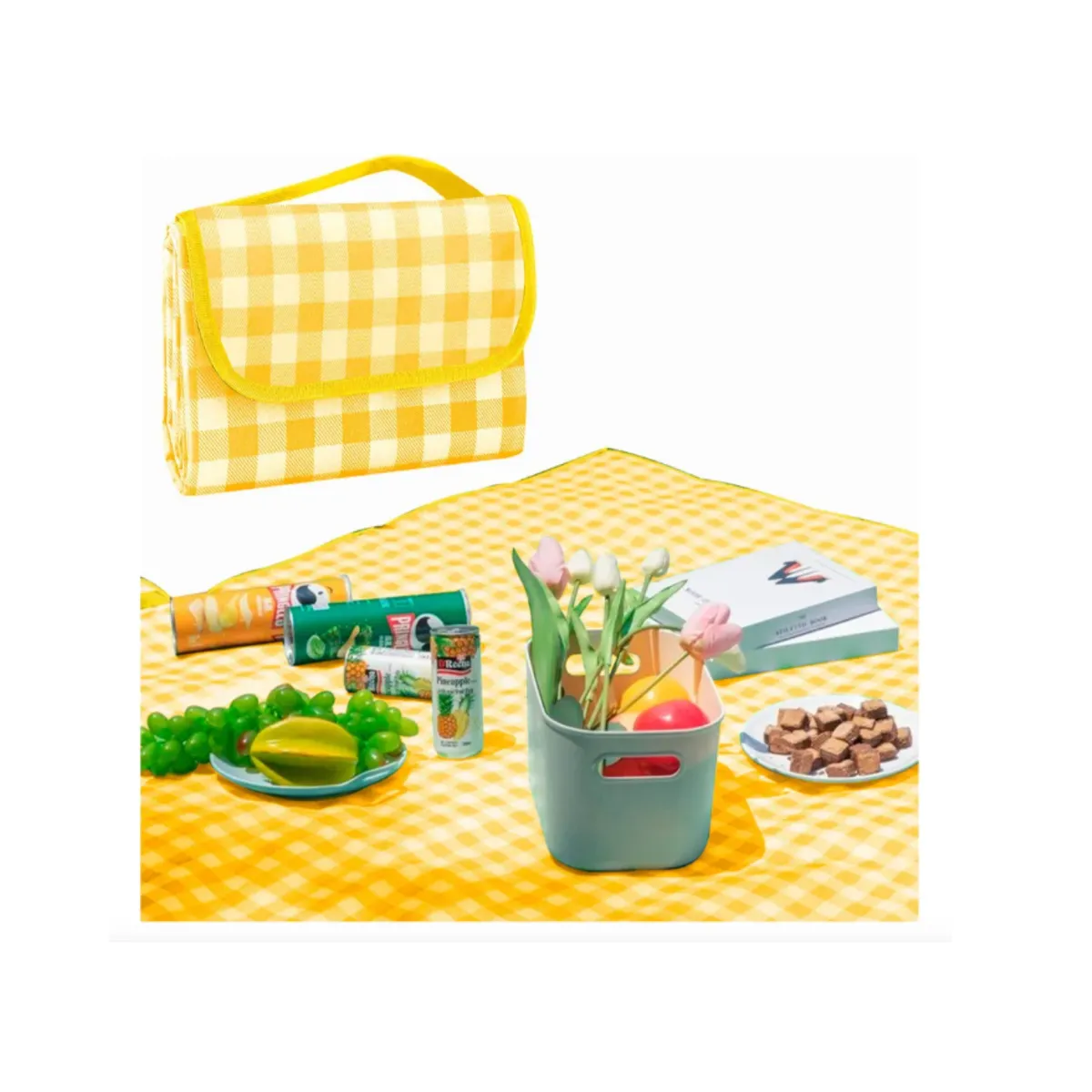 GENERICO - Manta Perfecta Para Picnic Impermeable Fácil De Transportar Color Amarillo