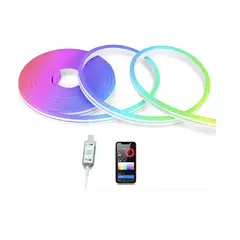 GENERICO - Tira Led Neon Rgb Multicolor 5 Metros App Brillo Ajustable Sensores De Ritmo Musical E Impermeable