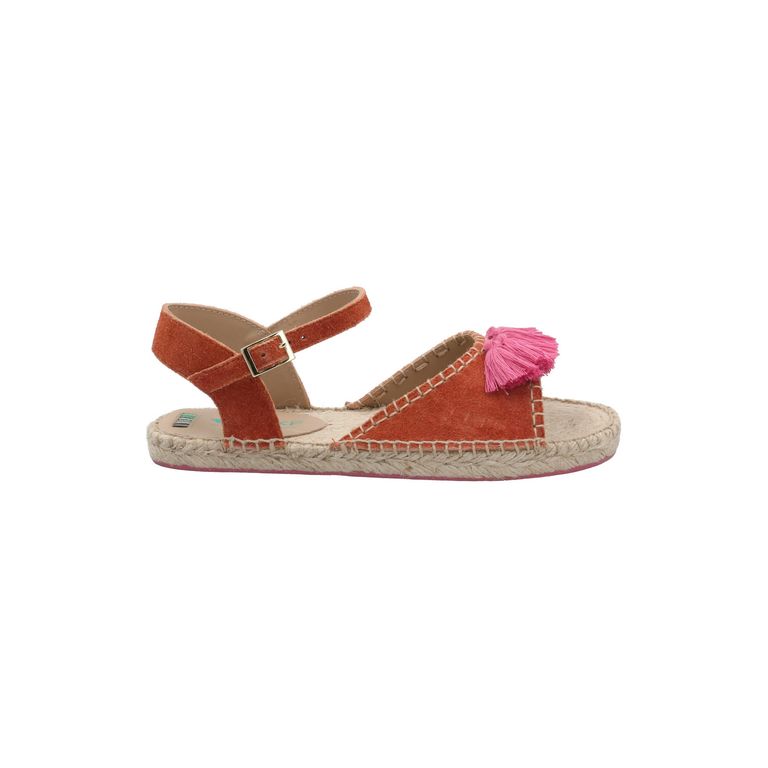 Alpargata Cuero Mujer Pom Naranjo