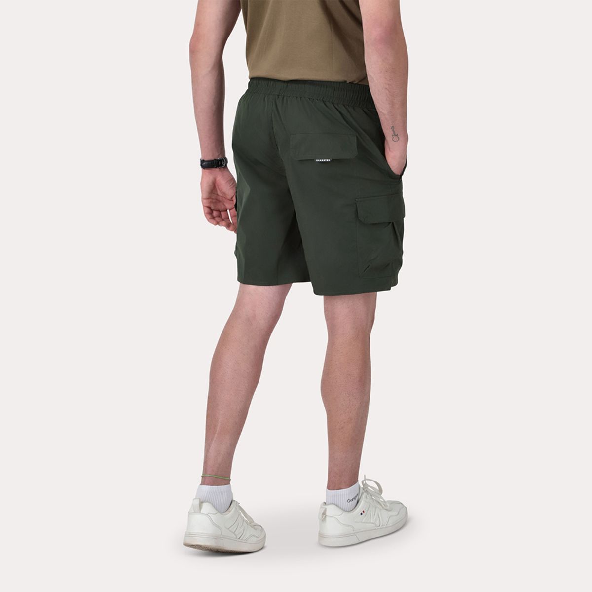 GANGSTER - Bermuda Canvas Cargo Waterloo Verde Oscuro Gangster