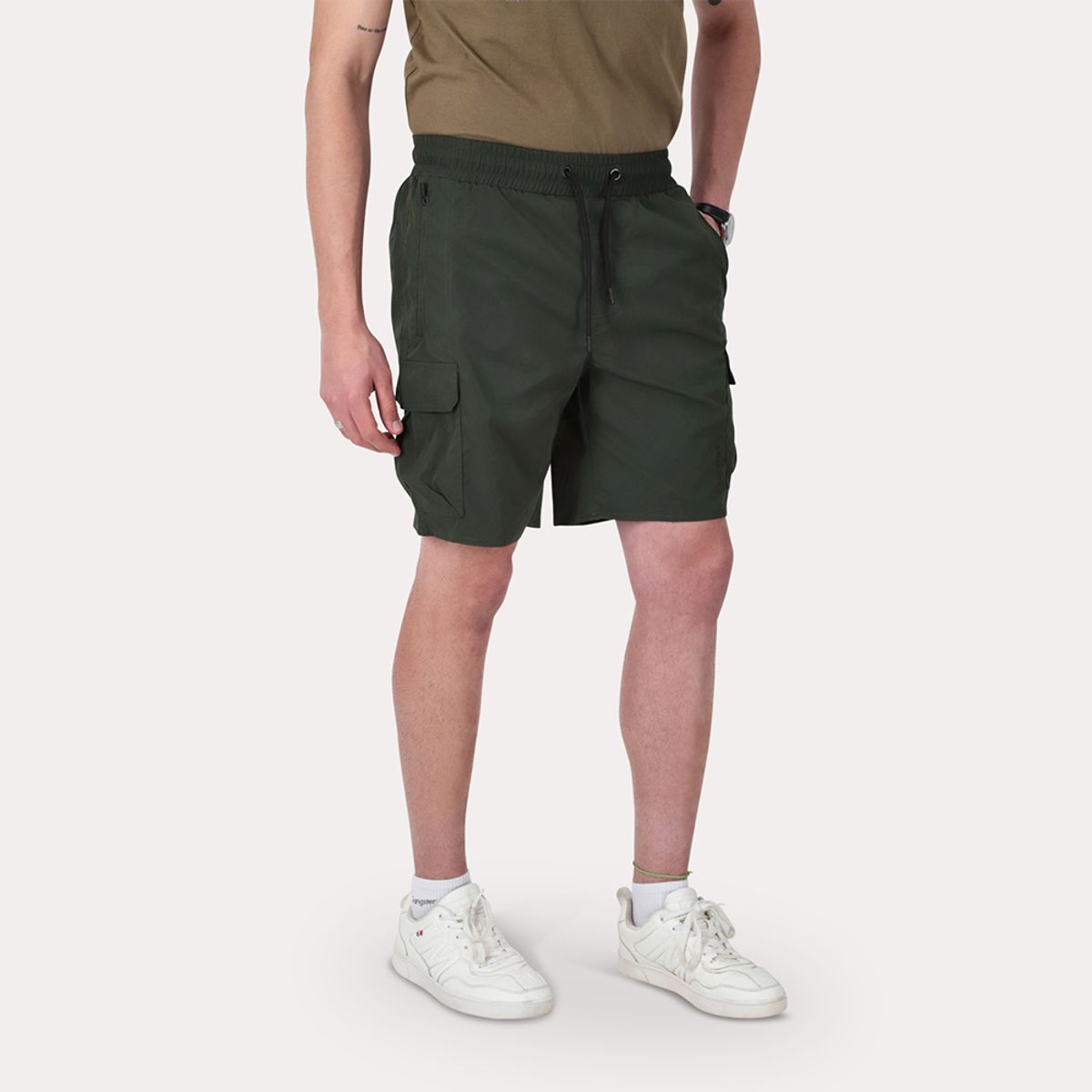 GANGSTER - Bermuda Canvas Cargo Waterloo Verde Oscuro Gangster