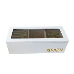 GENERICO - Organizador De Madera Para Bolsas De Té Blanco