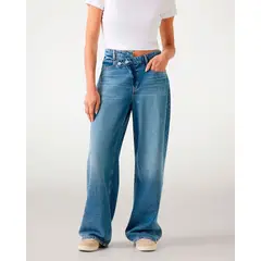 GUESS - Jeans Mujer Gina Wide Leg Azul