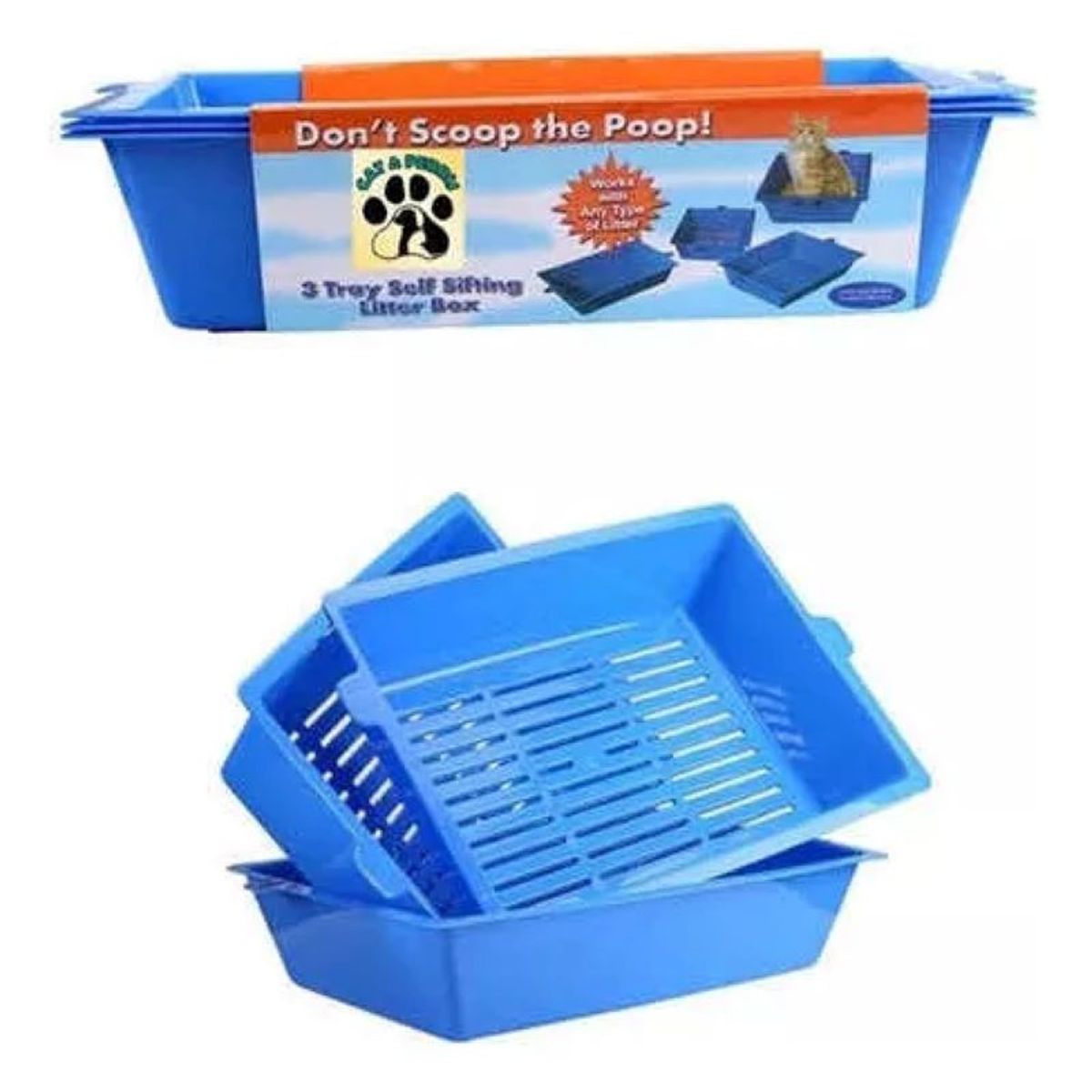 METALFER - Arenero Para Gatos Con 3 Bandejas.