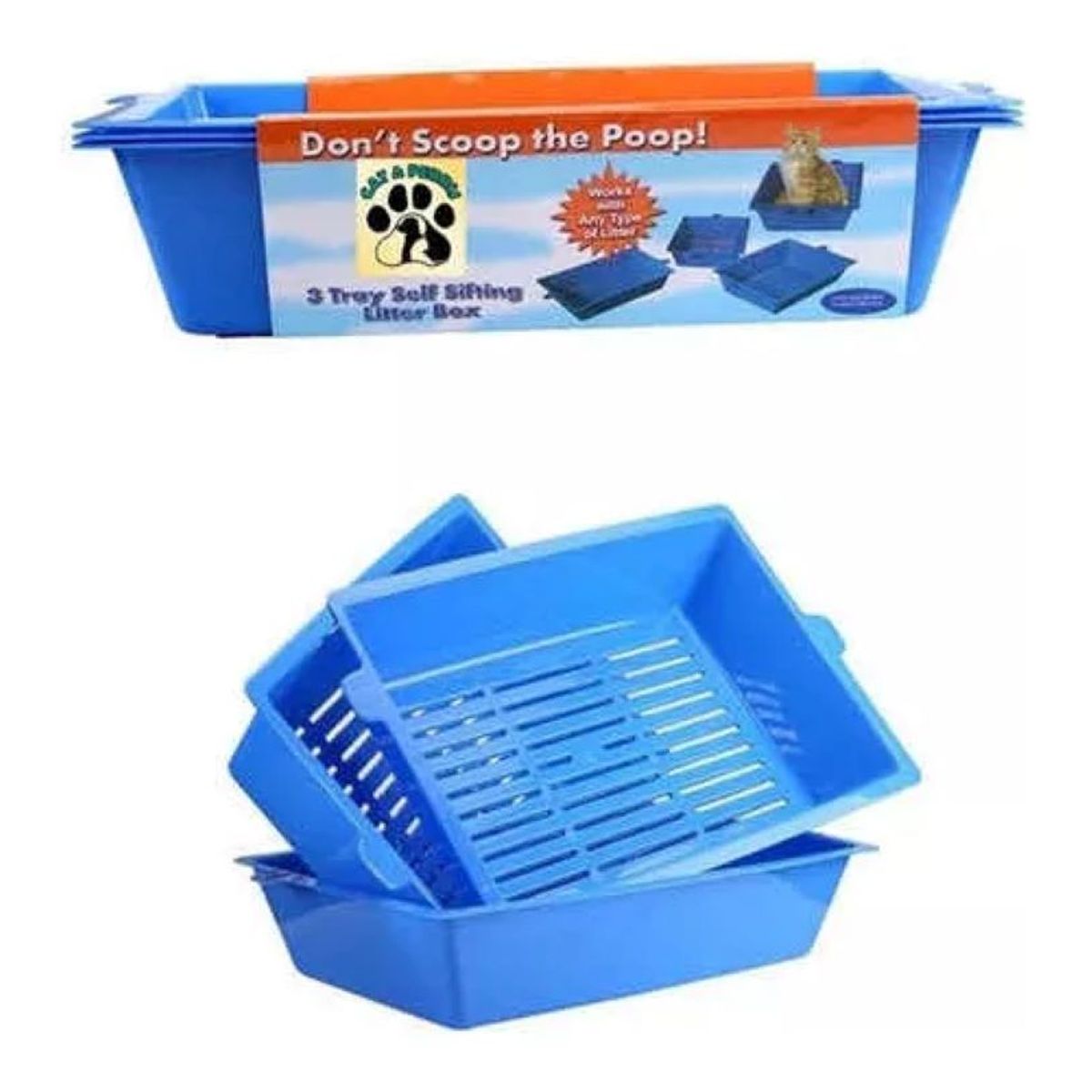 METALFER - Arenero Para Gatos Con 3 Bandejas.
