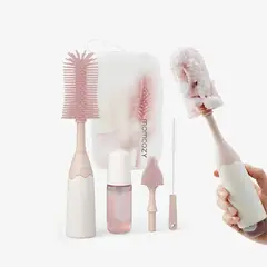 MOMCOZY - Kit de Cepillos para Mamaderas Rosa