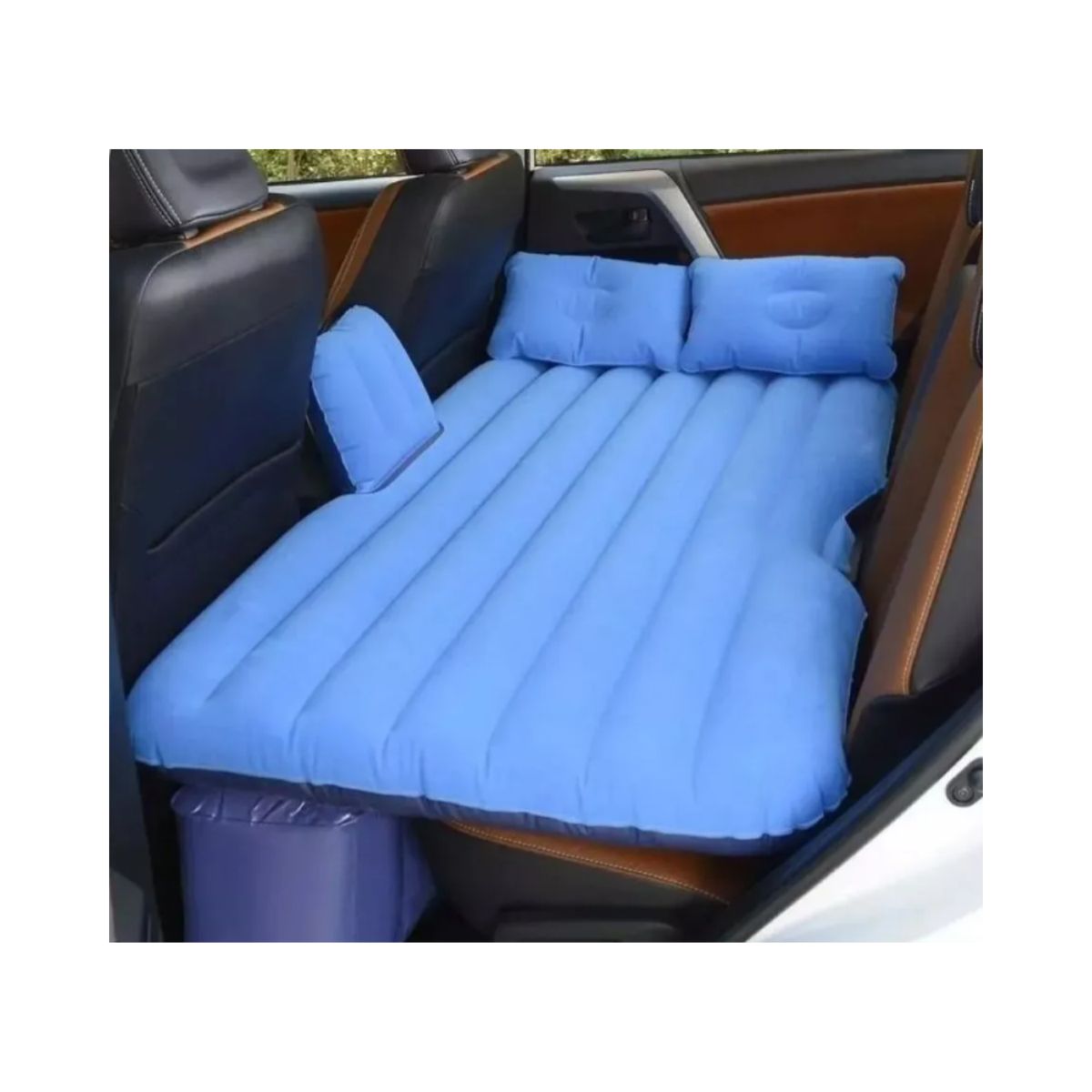 GENERICO - Colchon Inflable Asiento Trasero Auto + Compresor De Aire Azul