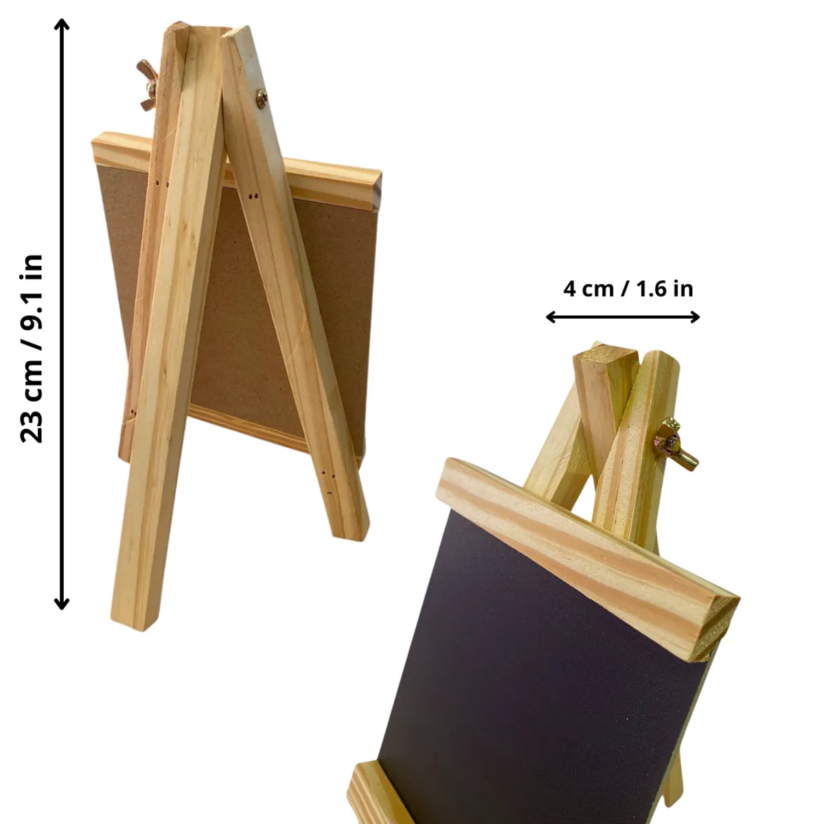 GENERICO - Mini Pizarras De Madera Con Base Para Decoración Pack 2