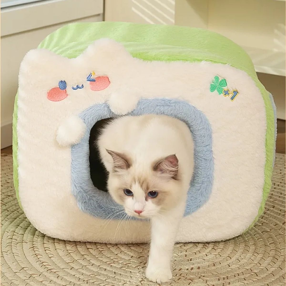 HOOPET - Casa Nido para Gatos Suerte +1 Verde