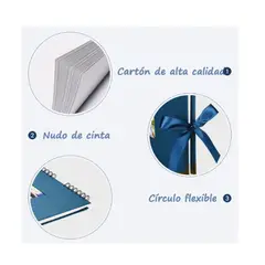 GENERICO - Álbum De Fotos Diy Autoadhesivo Portada Personalizable Color Azul Acero